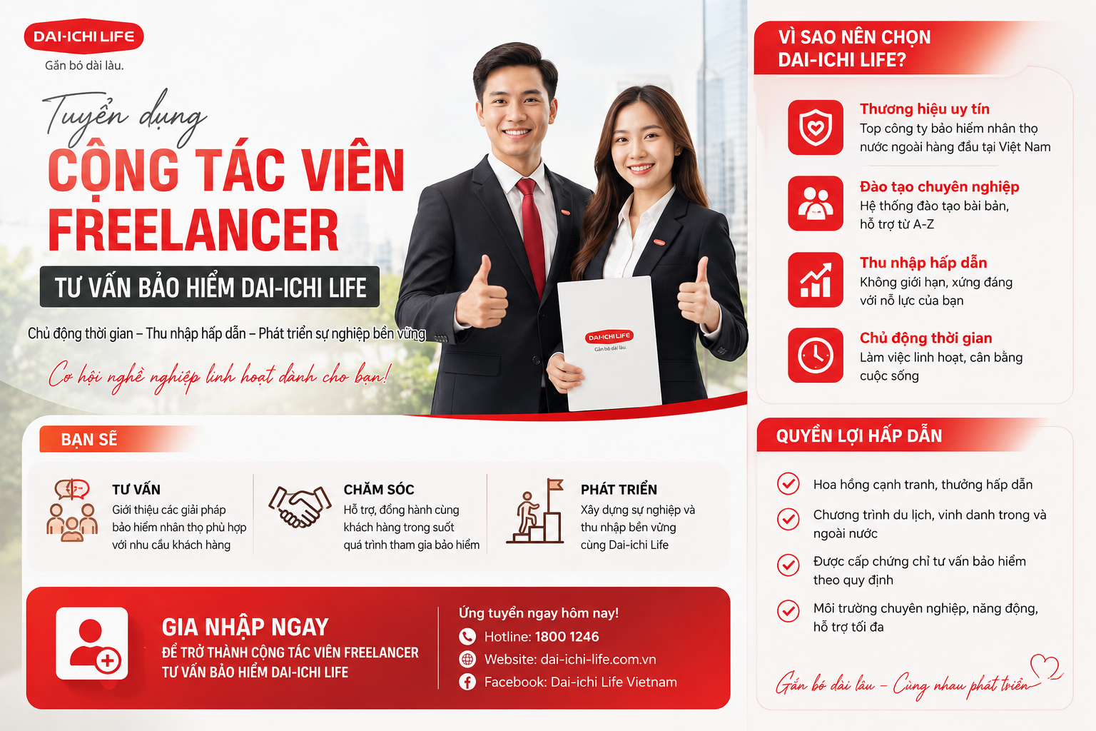 Tuyển Dụng Freelancer Bảo Hiểm Dai-ichi Life - Hoa Hồng 2 Triệu/Khách | Làm Chủ Thu Nhập